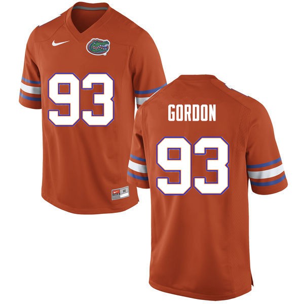 Men #93 Moses Gordon Florida Gators College Football Jersey Orange